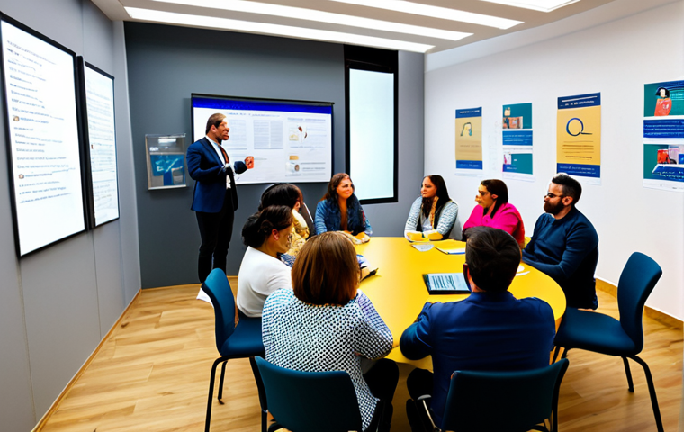피드백 문화의 성공적인 도입 방법 - **

A manager giving constructive feedback to an employee in a modern office in Barcelona. The manag...