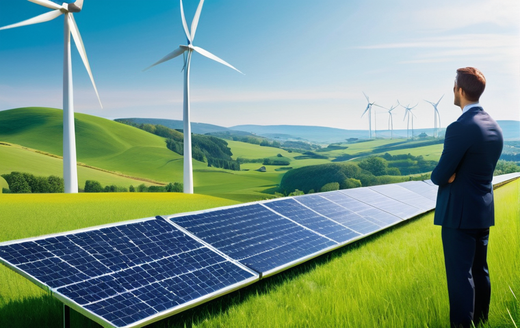 피드백 언어 어떻게 전달할까 - **Prompt 1: Renewable Energy and Sustainable Investment**
"A vibrant, optimistic image depicting...