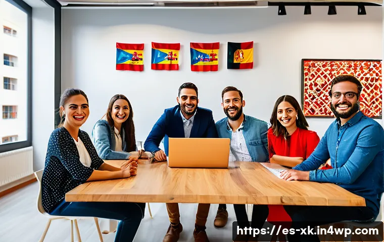 긍정적인 피드백과 그 필요성 - A diverse professional team in a modern Spanish office celebrating a successful project milestone, e...