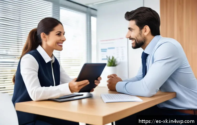 피드백 문화의 지속 가능성 확보 방법 - A modern office setting with a diverse Spanish-speaking team engaged in a one-on-one feedback sessio...